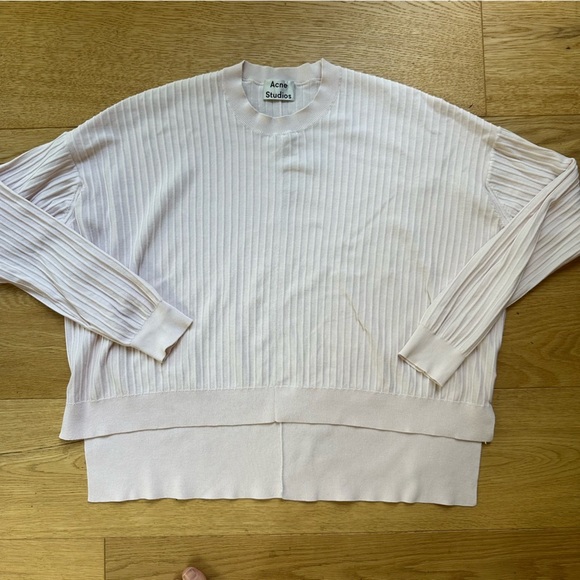 ACNE STUDIOS ISSY RIB PALE PINK TOP - XS - Picture 3 of 13